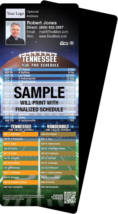 Football Schedules | ReaMark Real Estate Magnets